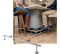 CucCe Repose-Pieds de Bar Repose-Pieds de Barre en Acier Inoxydable, Kit de Rails de Pieds de Barres résistantes à l'eau for comptoir de réception intérieur et extérieur