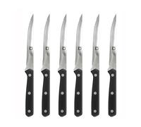 Richardson Sheffield - Coffret 6 couteaux à steak Cucina - Lame dentée acier 13C Manche noir 22 cm