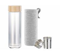 Cucina Dimodena Bouteille à thé isotherme à double paroi et housse, 400 ml
