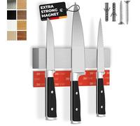 CUCINO Porte Couteaux de Cuisine magnétique avec aimant extra fort - Installation facile avec la bande adhésive 3M, Aimant couteau mural en acier inoxydable - 25cm