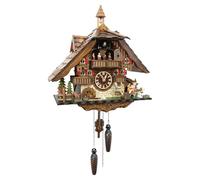 Cuckoo-Palace Pendule à Coucou Quartz-Mouvement Chalet-Style 42cm