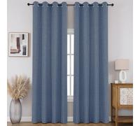 CUCRAF Lot de 2 Rideaux 100% occultants, Rideaux à Isolation Thermique avec œillets en Faux Lin pour Chambre à Coucher/Salon (Bleu Ciel, 132,1 x 182,9 cm)