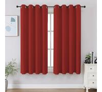 CUCRAF Lot de 2 Rideaux occultants à Isolation Thermique pour Chambre à Coucher et Cuisine et Salon, 114,3 cm de Long, Rouge