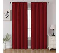 CUCRAF Lot de 2 Rideaux occultants avec Passe-Tringle pour Chambre à Coucher et Salon - Rideaux de fenêtre isolés Thermiques avec Passe-Tringle (132 x 213 cm (l x L) - Rouge