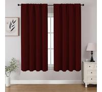 CUCRAF Lot de 2 Rideaux occultants avec Passe-Tringle pour Chambre à Coucher et Salon, Rideaux de fenêtre isolés et Thermiques avec Passe-Tringle de 114,3 cm de Long (132 x 114,3 cm (l x L), Rouge