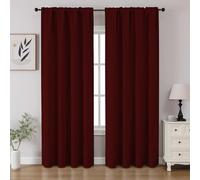 CUCRAF Lot de 2 Rideaux occultants avec Passe-Tringle pour Chambre à Coucher et Salon - Rideaux de fenêtre isolés et Thermiques avec Passe-Tringle de 213,4 cm de Long, 132 x 213,4 cm (l x L - Rouge