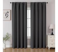 CUCRAF Lot de 2 Rideaux occultants de 182,9 cm de Long avec Passe-Tringle pour Chambre à Coucher et Salon - Rideaux de fenêtre isolés Thermiques et bloquant la lumière (132 x 183 cm (l x L) - Gris