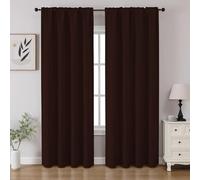 CUCRAF Lot de 2 Rideaux occultants de 213,4 cm de Long avec Passe-Tringle pour Chambre à Coucher et Salon, Rideaux de fenêtre isolés Thermiques bloquant la lumière (132 x 213 cm (l x L), Chocolat)
