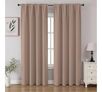 CUCRAF Lot de 2 Rideaux occultants de 213,4 cm de Long avec Passe-Tringle pour Chambre à Coucher et Salon - Rideaux de fenêtre isolés Thermiques, bloquant la lumière (132 x 213,4 cm (l x L) - Kaki
