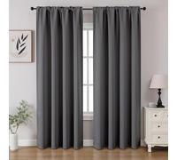 CUCRAF Lot de 2 Rideaux occultants de fenêtre à Isolation Thermique de Couleur Unie avec Passe-Tringle pour Chambre à Coucher et Salon, 132,1 x 213,4 cm, Gris Clair