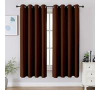 CUCRAF Lot de 2 Rideaux occultants de fenêtre à Isolation Thermique pour Chambre à Coucher, Cuisine et Salon, 132 x 137 cm, Marron