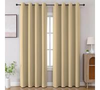 CUCRAF Lot de 2 Rideaux occultants de fenêtre à Isolation Thermique pour Chambre à Coucher, Cuisine et Salon, 132 x 213,4 cm de Long, Beige