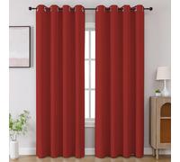 CUCRAF Lot de 2 Rideaux occultants de fenêtre à Isolation Thermique pour Chambre à Coucher, Cuisine et Salon, 132 x 241,3 cm de Long, Rouge