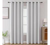 CUCRAF Lot de 2 Rideaux occultants de fenêtre à Isolation Thermique pour Chambre à Coucher, Cuisine et Salon, 132,9 x 182,9 cm de Long, Blanc grisâtre