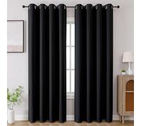 CUCRAF Lot de 2 Rideaux occultants de fenêtre à Isolation Thermique pour Chambre à Coucher, Cuisine et Salon, 132,1 x 241,3 cm de Long, Noir
