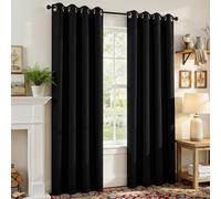 CUCRAF Lot de 2 Rideaux occultants de fenêtre à Isolation Thermique pour Chambre à Coucher, Cuisine et Salon, 132,1 x 213,4 cm de Long, Noir