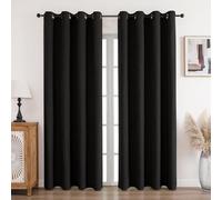 CUCRAF Lot de 2 rideaux thermiques 100 % occultants en lin avec œillets, protection contre le froid et insonorisation, pour salon, chambre à coucher