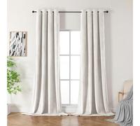 CUCRAF Rideau Occultation Thermiques Velours Blanc 140 x 245 LxH 2 Pièces Luxurious Rideaux Opaque Anti Froid et Chaleur À Oeillets,Décoration Salon Chambre Moderne