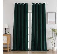 CUCRAF Rideau Occultation Thermiques Velours Vert 132 x 220 LxH 2 Pièces Luxurious Rideaux Opaque Anti Froid et Chaleur À Oeillets,Décoration Salon Chambre Moderne