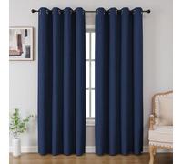 CUCRAF Total True Ensemble de 2 Rideaux occultants à Isolation Thermique pour Chambre à Coucher et Salon (132,1 x 213,4 cm, Bleu Marine)
