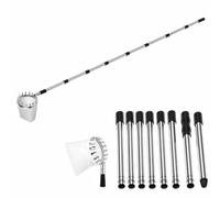 Cueille Fruit Télescopique 3,2m Récolte Pomme Panier Inox Arbre | Perche extensible 8 sections en acier pour cueillir poires cerises prunes et pêches, outil verger potager