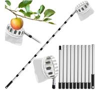 Cueille Fruit Telescopique 4.2 M Ramasse Noix Cueille-Pommes Fruits Cerise Outil À Cueillir De Fruits Avec Poteau Réglable L[AT80]