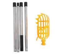 Cueille-fruits Télescopique à Grosse Portée avec Panier, Tige 160 CM | Structure Métal et Plastique, Longueur Réglable, Prise Manuelle, pour Vergers Familiaux et Agrumes