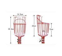 Cueilleur de Fruits 4 Sections 1, 6m Acier Inoxydable Rouge | Outil Détachable, Usage Ferme et Maison, Léger et Simple, 1 Set Portable