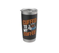 Cuffed To My Coffee Lover Caféine humoristique Gobelet isotherme en acier inoxydable double paroi