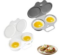 Cufryna Pocheuse à Oeufs Micro Onde,Cufryna Cuiseur Oeuf Micro Onde,Cuit Oeuf Micro Onde,Moule à Vapeur,Microwave Egg Poacher Maker,Antiadhésive Sans Huile, Facile à Nettoyer (2, White+Gray)