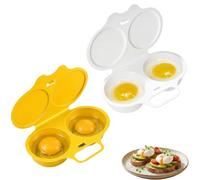Cufryna Pocheuse à Oeufs Micro Onde,Cufryna Cuiseur Oeuf Micro Onde,Cuit Oeuf Micro Onde,Moule à Vapeur,Microwave Egg Poacher Maker,Antiadhésive Sans Huile, Facile à Nettoyer (2, White+Yellow)