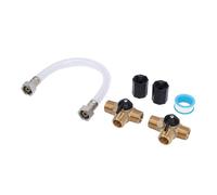 Cuifati Kit de Dérivation pour Chauffe-eau RV avec Tuyau renforcé de 12 Pouces, Vannes en T en Laiton 1/2 NPT, Raccords de Tuyauterie et Ruban d'étanchéité - Kit d'hivernage Complet