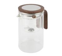Cuifati Théière en Verre Magique, 800 Ml avec Passoire Amovible et | Théière magnétique, avec manche en bois, pour amateurs de thé, théière en verre transparent, avec infuseur en acier