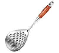 Cuiller passoire, design pour égoutter les aliments, 45 cm, passoire à long manche, écumoire en acier inoxydable, protection contre la chaleur, pour boulettes, œufs, viande, nouilles