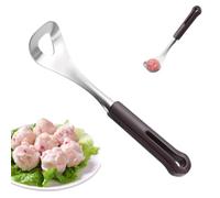 Cuillère à Boulettes, Acier Inoxydable Avec Manche Bois Résistant Chaleur | Outil De Fabrication De Boulettes De Viande Antiadhésive, Pour Glace, Fruits, Chocolat, Poulet, Porc Et Poisson