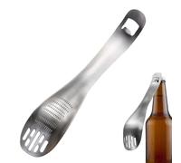 Cuillère à broyer - Hachoir à ail et à pâtes multi-usage, cuillère de cuisson texturée de style cuisine moderne, fente de séparation d'œufs + de grille intégrée, finition durable en plastique