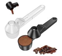 Cuillère à café avec entonnoir, jeu de 2 dosettes pour poudre de café, noir et transparent