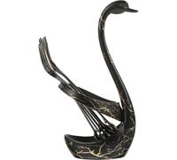 Cuillère à Café en Acier Inoxydable Base Cygne Noire | Set Décoratif, Support Stable à Base Épaissie, Design Portable, Style Européen Classique pour Table Cuisine