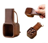 Cuillère à café en bois massif de 10 g - Cuillère à mesurer pour haricots moulus - Poignée ergonomique en noyer - Outil de cuisine minimaliste pour la maison, le bureau, le café (S)