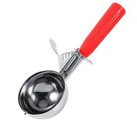 Cuillère à crème glacée - Cuillère cuillère à crème glacée à fruits en acier inoxydable pratique avec outil de cuisine en plastique (Couleur : Red-5.2cm)