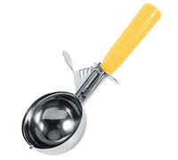 Cuillère à crème glacée - Cuillère cuillère à crème glacée à fruits en acier inoxydable pratique avec outil de cuisine en plastique (Couleur : Yellow-5.5cm)
