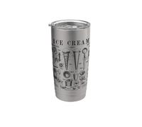 Cuillère à dessert vintage brevetée Ice Cream Lover Summer Gobelet isotherme en acier inoxydable double paroi