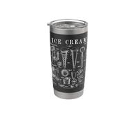 Cuillère à dessert vintage brevetée Ice Cream Lover Summer Gobelet isotherme en acier inoxydable double paroi
