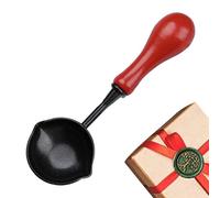 Cuillère à double bec - Outil d'étanchéité en antiadhésif - Manche en bois - 10,4 x 3,4 cm - Cuillère anti-adhésive pour peinture anti-feu - Rose, noir, rouge, bleu clair