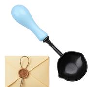 Cuillère à double bec - Outil d'étanchéité en antiadhésif - Manche en bois - 10,4 x 3,4 cm - Cuillère anti-adhésive pour peinture anti-feu - Rose, noir, rouge, bleu clair