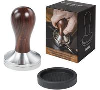 Cuillère à espresso en acier inoxydable, 53 mm, manche en bois, Barista