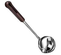 Cuillère à Filtre en Acier Inoxydable Anti-brûlure pour Soupe et Huile | Séparation Huile et Soupe, Long Manche Trou, Bec de Dérivation, pour Café Espresso Cuisine