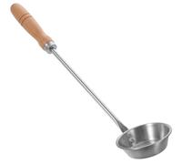 Cuillère à Frire en Acier Inoxydable et Bois, pour Portions | Surface Antiadhésive, Rangement Facile, pour Pâte de Galette et Pâte à Beignet, Usage Maison