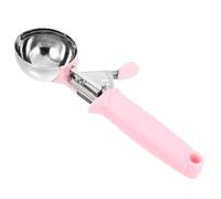 Cuillère à Glace Boule Rose en Acier Inoxydable Pp, Prise Confortable | Bord Arrondi, Légère et Facile à Nettoyer, Rangement Simple, pour Maison et Bureau
