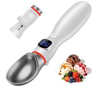 Cuillère à glace chauffante rechargeable, électrique 4000 mAh avec 3 niveaux de chaleur réglables et affichage LED, accessoire de cuisine pour glace dure, étanche IP67, avec voyant lumineux